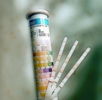 urine-onderzoek met strip
